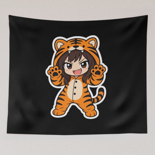 Item preview, Cute Chibi Girl Tiger Kigurumi Kawaii Anime designed and sold by LuisWorks.