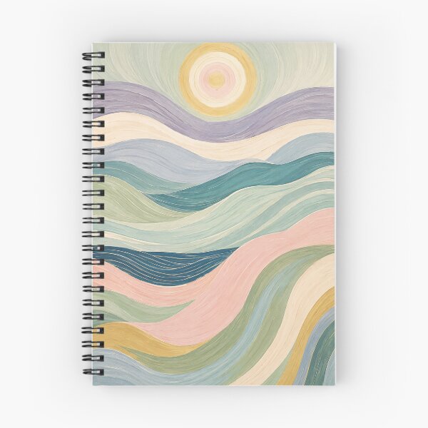 Item preview, Flowing Pastel Waves Abstract Landscape designed and sold by Lizetteh.