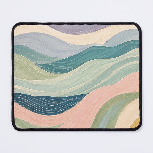 Item preview, Flowing Pastel Waves Abstract Landscape designed and sold by Lizetteh.