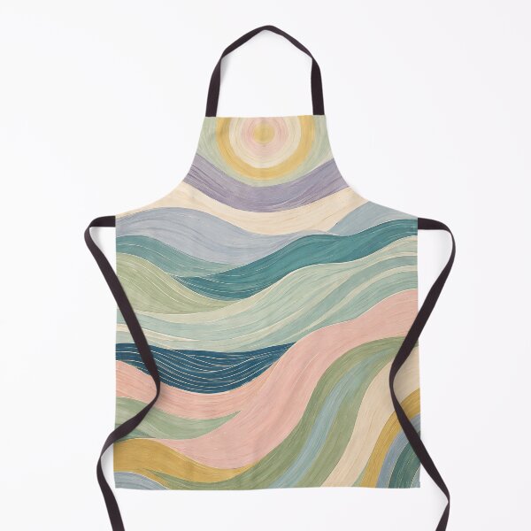 Item preview, Flowing Pastel Waves Abstract Landscape designed and sold by Lizetteh.