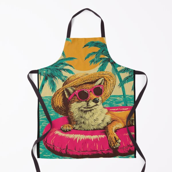 Item preview, Summer Fox with Sunglasses Tropical Animal Pool Party Sunset designed and sold by Littermin.