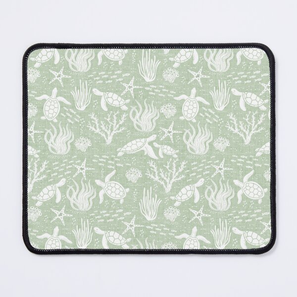 Item preview, Coastal Ocean Life with Sea Turtles and Fish in Soft Green designed and sold by EliveraDesigns.