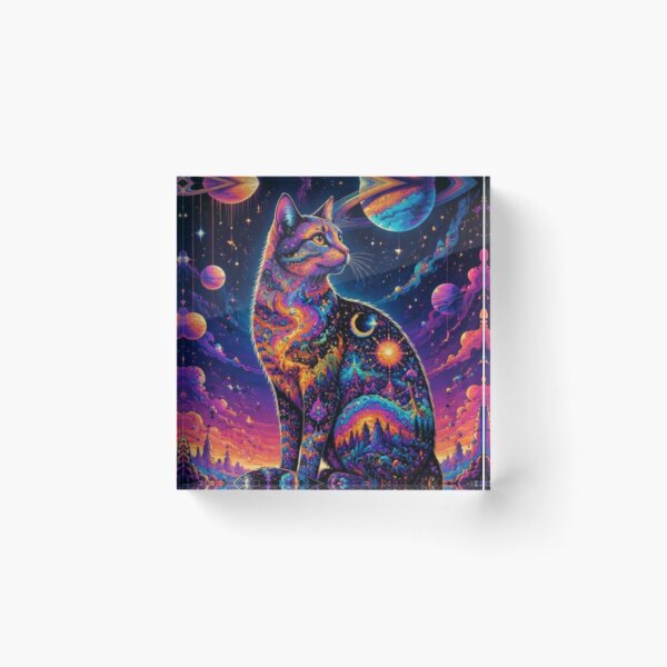 Item preview, Lucid Cosmic Cat Dreamscape Psychedelic Galaxy Vision designed and sold by Mindworx21.