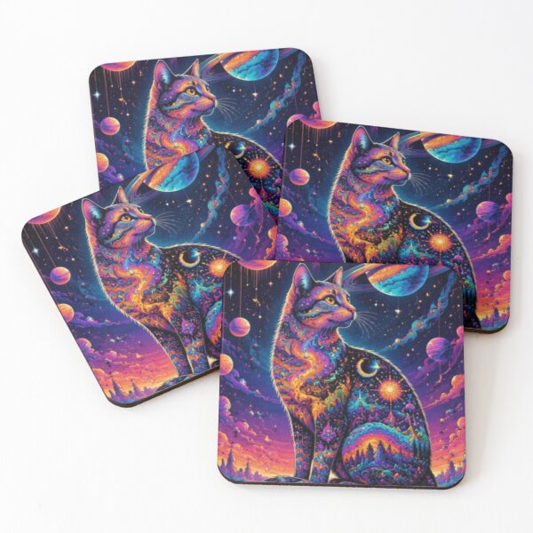 Item preview, Lucid Cosmic Cat Dreamscape Psychedelic Galaxy Vision designed and sold by Mindworx21.