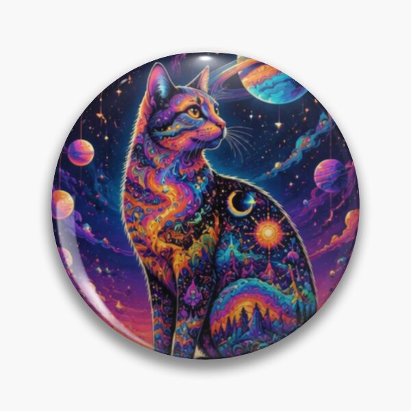 Item preview, Lucid Cosmic Cat Dreamscape Psychedelic Galaxy Vision designed and sold by Mindworx21.