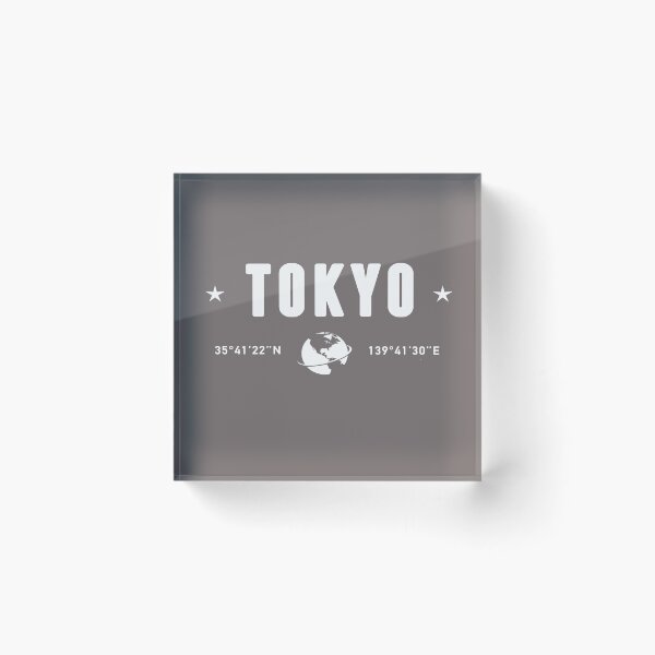 Item preview, Tokyo Japan Coordinates Globe White Typography designed and sold by capricedefille.
