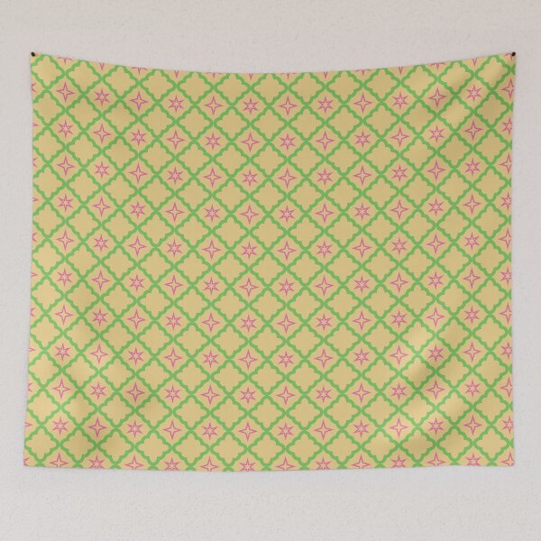Item preview, Bubbly Starry Quatrefoil Print - Pretty Pink, Spring Green and Yellow Cream designed and sold by Daniel Bevis Design.