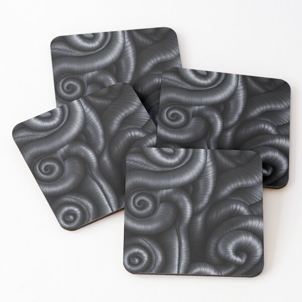 Item preview, Dark Futuristic 3D Spiral Pattern - Metallic Biomechanical Tech Art designed and sold by LYAN-STORE.
