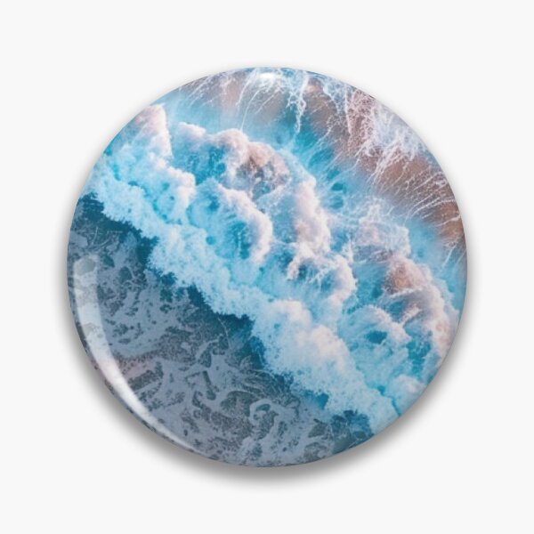 Item preview, Aerial Ocean Waves and Sandy Beach - Turquoise Sea Foam Top View Art designed and sold by LYAN-STORE.