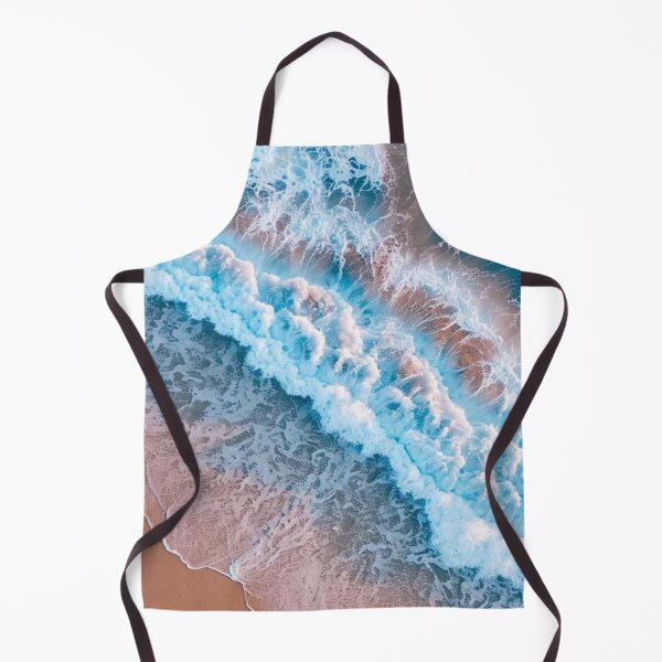 Item preview, Aerial Ocean Waves and Sandy Beach - Turquoise Sea Foam Top View Art designed and sold by LYAN-STORE.