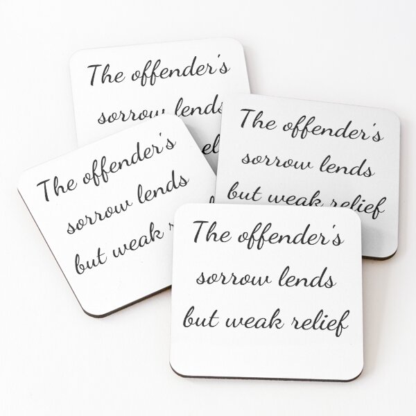 Item preview, "The offender's sorrow lends but weak relief" - handwriting black designed and sold by ariksworld.