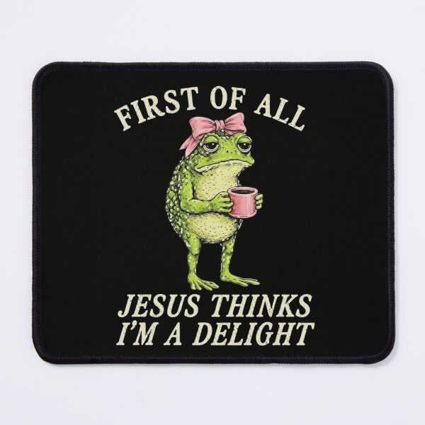 Item preview, Funny Frog Jesus Thinks I'm A Delight Vintage Coffee Lover designed and sold by haitrieuic96.