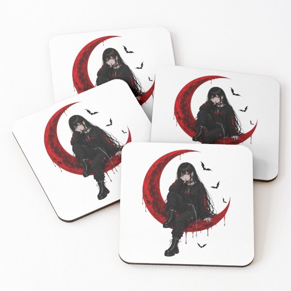 Item preview, Crimson Crescent Gothic Anime Vampire designed and sold by HeyChickasClubX.