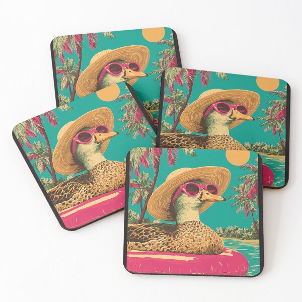 Item preview, Duck with Sunglasses Tropical Animal Pool Party Summer designed and sold by Littermin.