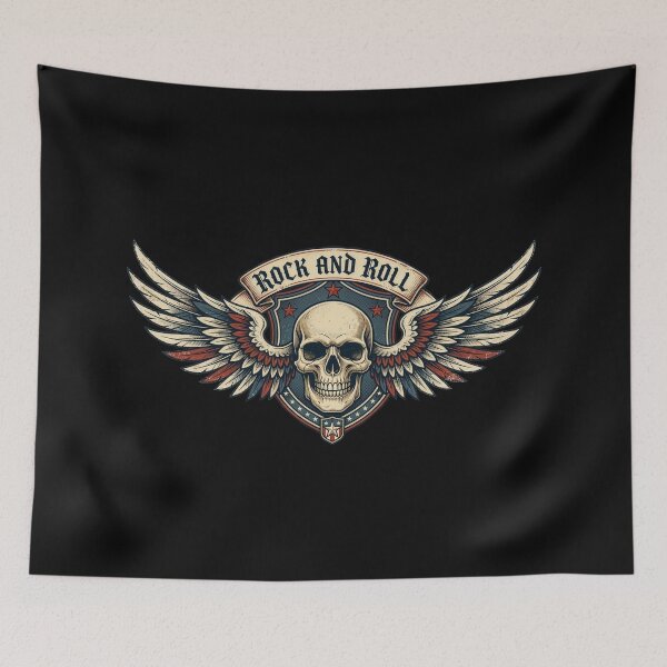 Item preview, Rock and Roll Skull Wings Shield designed and sold by capricedefille.