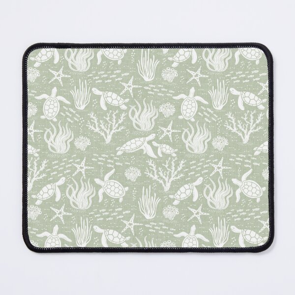 Item preview, Coastal Ocean Life with Sea Turtles and Fish in Sage Green designed and sold by EliveraDesigns.