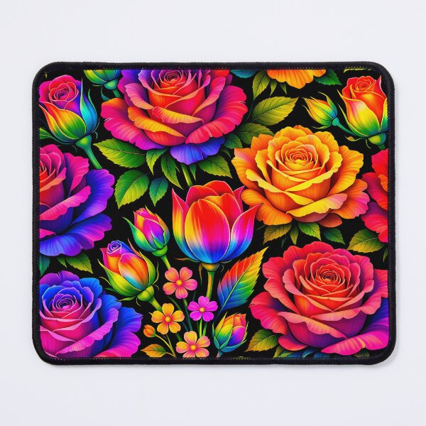 Item preview, Vibrant Rainbow Rose Floral Pattern Art designed and sold by LuisWorks.