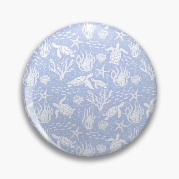 Item preview, Coastal Ocean Life with Sea Turtles and Fish in Periwinkle  designed and sold by EliveraDesigns.