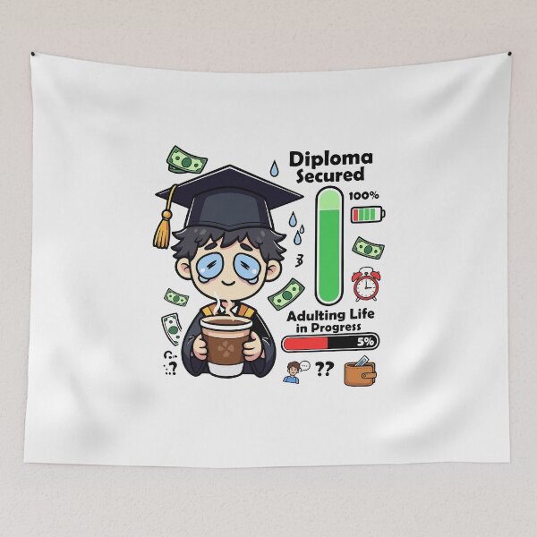 Item preview, Diploma Secured Adulting In Progress designed and sold by zakvisuals.
