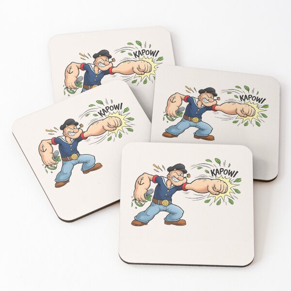 Item preview, Funny Popeye Muscle Punch Cartoon Design | Comic Kapow Meme Art designed and sold by arifali786.