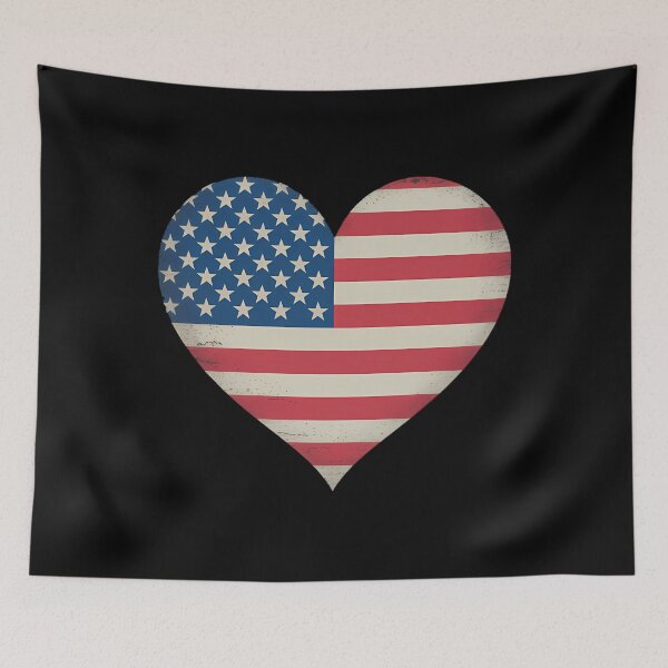 Item preview, USA Flag Heart American Patriotic Armed Forces Memorial Day designed and sold by TyraYoung.