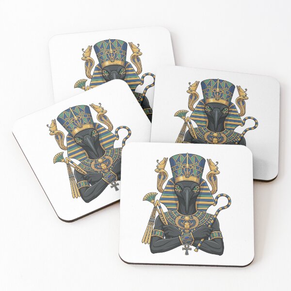 Item preview, Ancient Egyptian God Thoth Vector Art - Egyptian Mythology Ibis Deity Gold & Turquoise Sacred Iconography designed and sold by Queen Cleopatra.