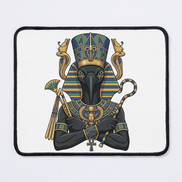 Item preview, Ancient Egyptian God Thoth Vector Art - Egyptian Mythology Ibis Deity Gold & Turquoise Sacred Iconography designed and sold by Queen Cleopatra.
