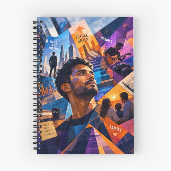 Item preview, Aspiration Cubist — Geometric Life Goals Collage designed and sold by Jandedan.