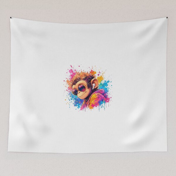 Item preview, Cool Monkey Splash Art-Colorful Streetwear Monkey Tee-Neon Paint Monkey designed and sold by ModernPaws.