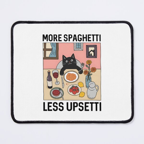 Item preview, More Spaghetti Less Upsetti Black Cat Eating Spaghetti designed and sold by wansilastomi.