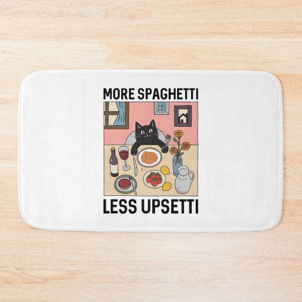 Item preview, More Spaghetti Less Upsetti Black Cat Eating Spaghetti designed and sold by wansilastomi.
