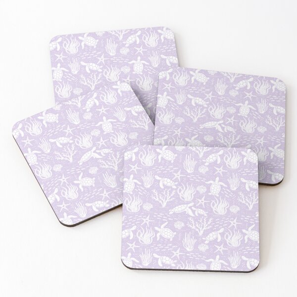 Item preview, Coastal Ocean Life with Sea Turtles and Fish in Pastel Lavender designed and sold by EliveraDesigns.