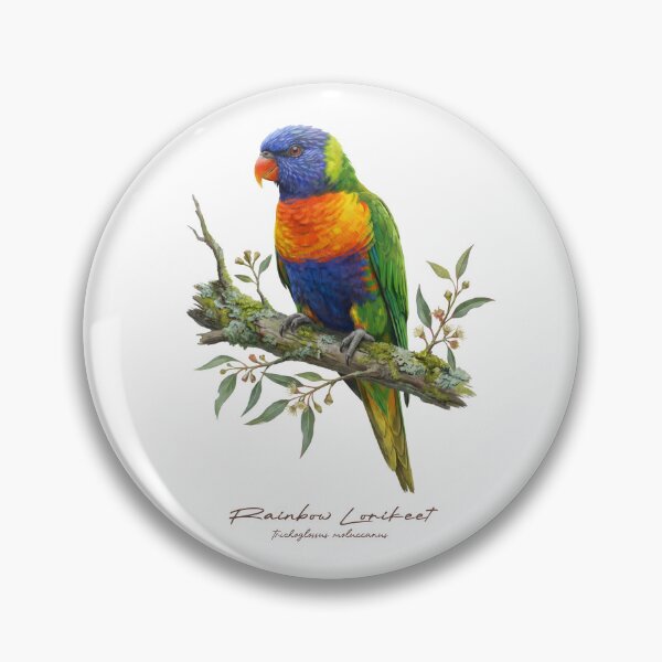 Item preview, Rainbow Lorikeet on Flower Branch designed and sold by Takeda-art.