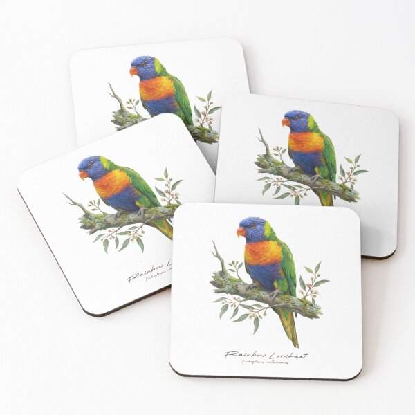 Item preview, Rainbow Lorikeet on Flower Branch designed and sold by Takeda-art.