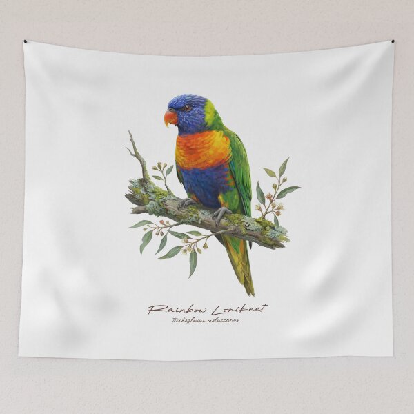 Item preview, Rainbow Lorikeet on Flower Branch designed and sold by Takeda-art.