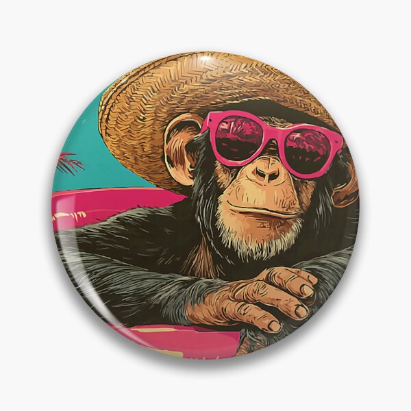 Item preview, Summer Chimpanzee with Sunglasses Tropical Chimp Pool Party designed and sold by Littermin.