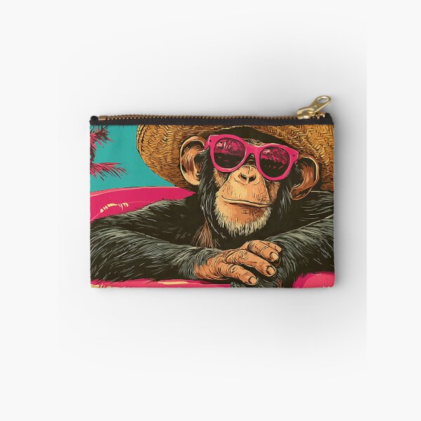 Artikelvorschau, Sommerlicher Schimpanse mit Sonnenbrille, tropische Schimpansen-Poolparty entworfen und verkauft von Littermin.