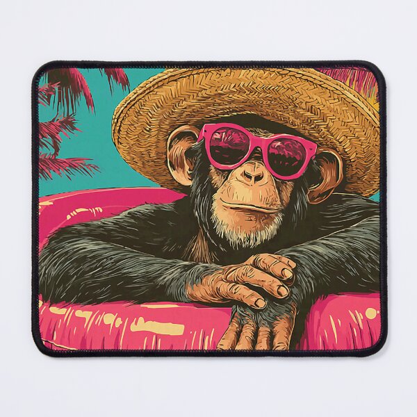 Item preview, Summer Chimpanzee with Sunglasses Tropical Chimp Pool Party designed and sold by Littermin.