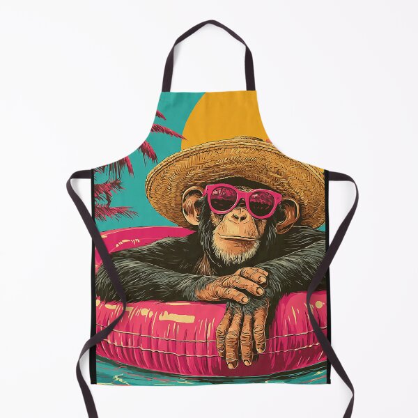 Item preview, Summer Chimpanzee with Sunglasses Tropical Chimp Pool Party designed and sold by Littermin.