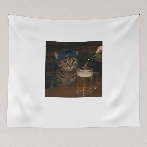Item preview, Cat Wearing Hat Getting Beer Poured T-Shirt designed and sold by GiaoCalonas.