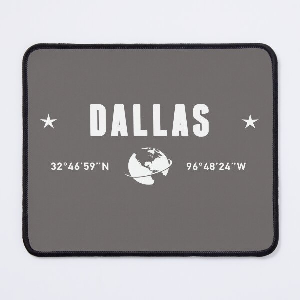 Item preview, Dallas Texas Coordinates Globe Typography White designed and sold by capricedefille.