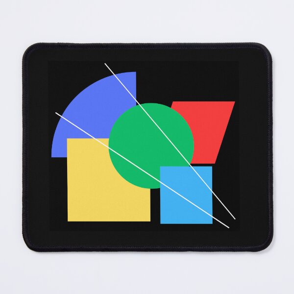 Item preview, Abstract Bauhaus Geometry: Blue, Green, Red & Yellow Shapes Art designed and sold by Mandarynkashop.