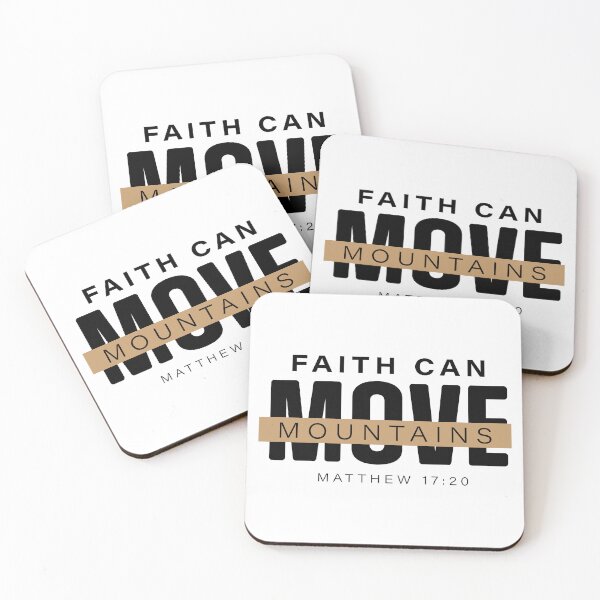 Item preview, Faith can move mountains – Christian Faith Typography T-Shirt Design designed and sold by CrossCrafted.
