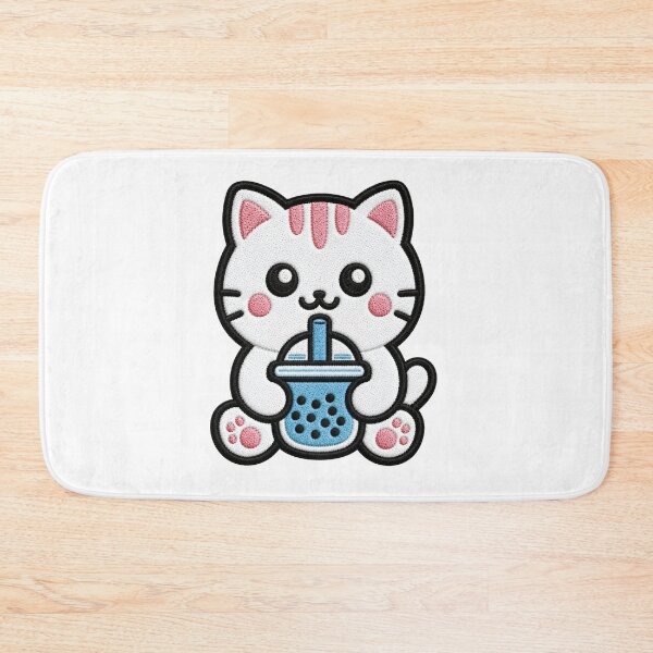 Item preview, Cute Kawaii Cat Drinking Bubble Tea designed and sold by IYI.