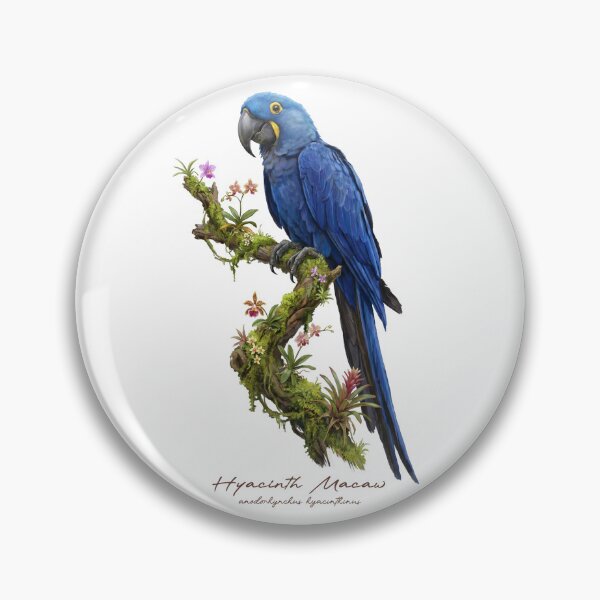 Item preview, Hyacinth Macaw on Tropical Tree with Flowers designed and sold by Takeda-art.
