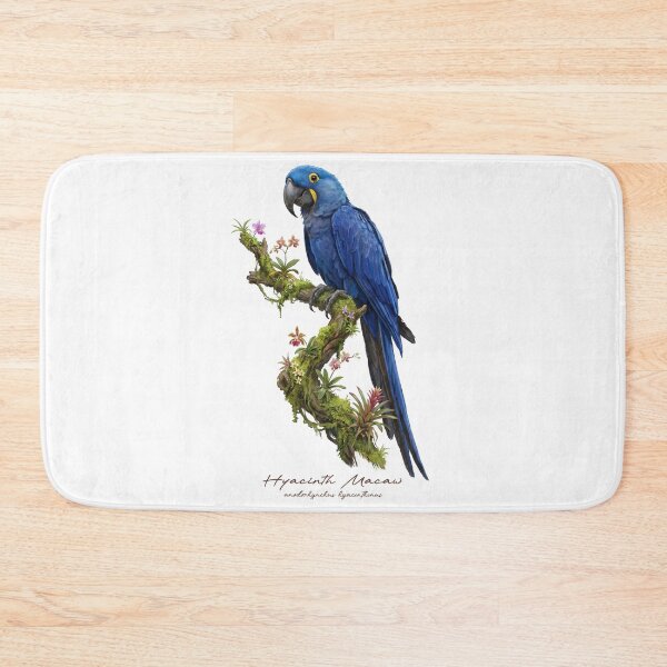 Item preview, Hyacinth Macaw on Tropical Tree with Flowers designed and sold by Takeda-art.