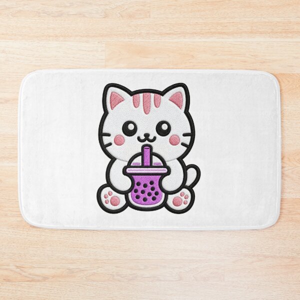Item preview, Cute Kawaii Cat Drinking Bubble Tea designed and sold by IYI.