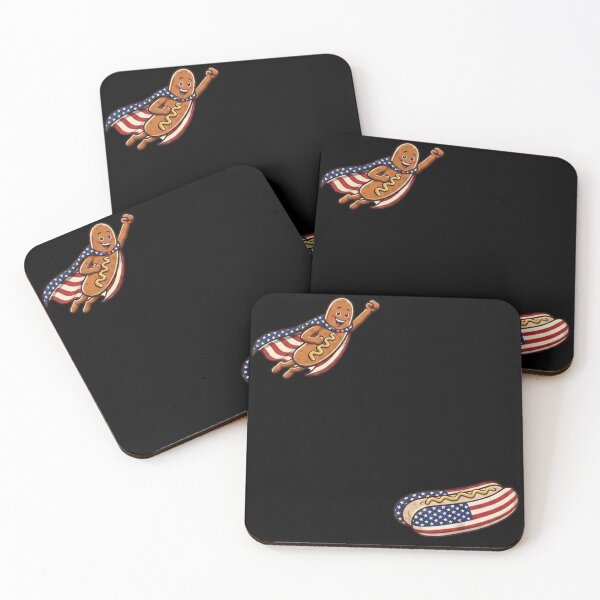 Item preview, Patriotic Superhero Hot Dog - Funny American Flag BBQ Art designed and sold by haitrieuic96.