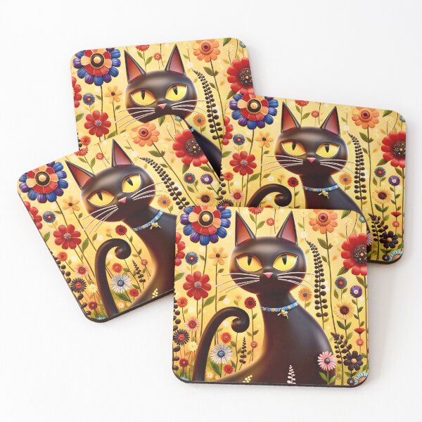 Item preview, Klimt Cat in Flower Garden  designed and sold by Vicky Brago-Mitchell®.