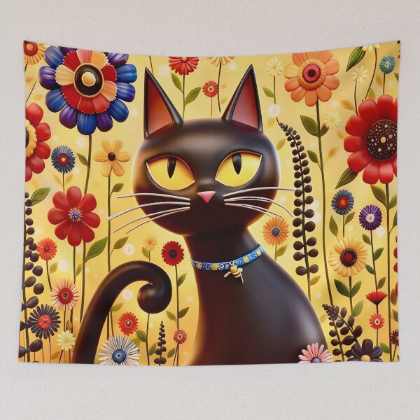 Item preview, Klimt Cat in Flower Garden  designed and sold by Vicky Brago-Mitchell®.